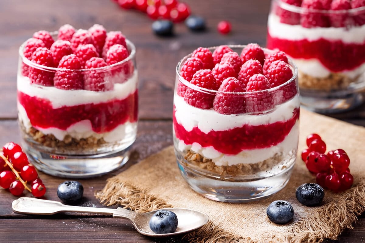 Tiramisu framboises spéculoos en verrine individuelle