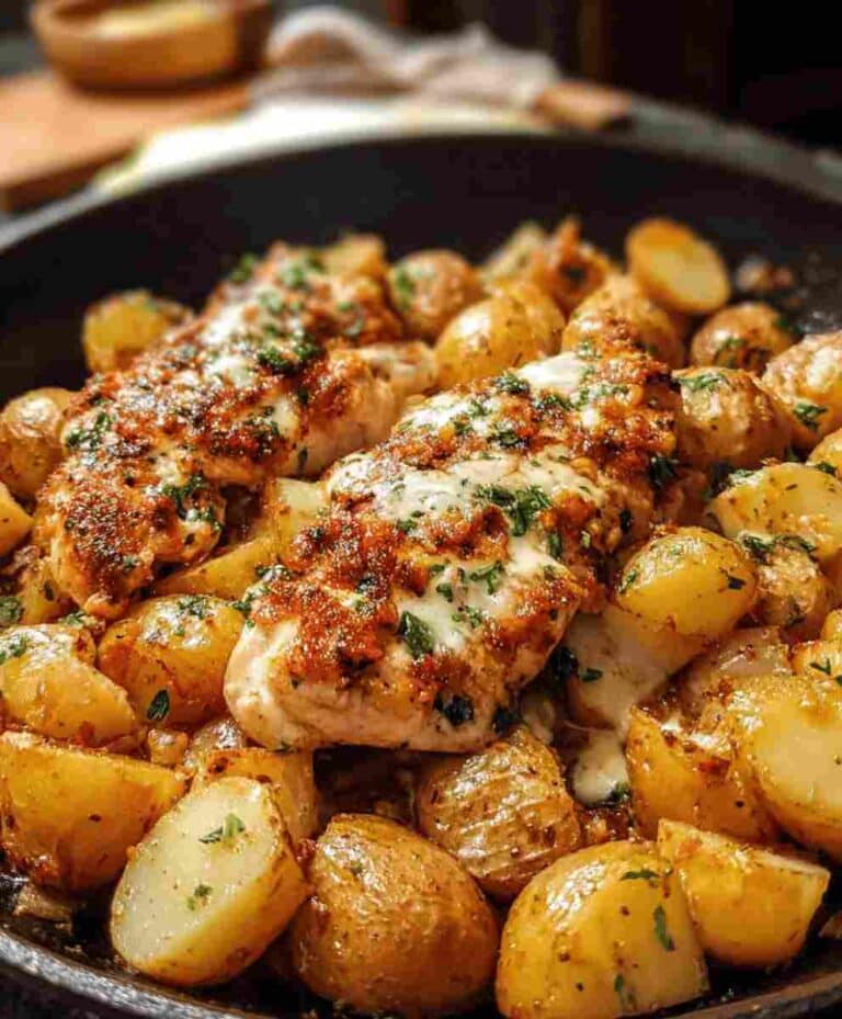 Garlic Parmesan Chicken and Potatoes Easy Family Dinner Recipe