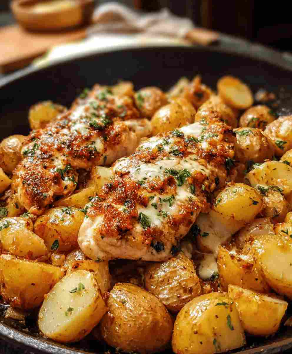 Garlic Parmesan Chicken and Potatoes Easy Family Dinner Recipe