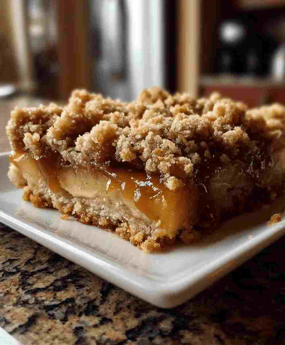 Salted Caramel Apple Crumble Bars – Easy Fall Dessert