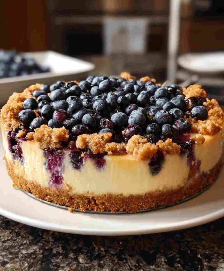 Blueberry Crumble Cheesecake Easy Family Dessert Recipe
