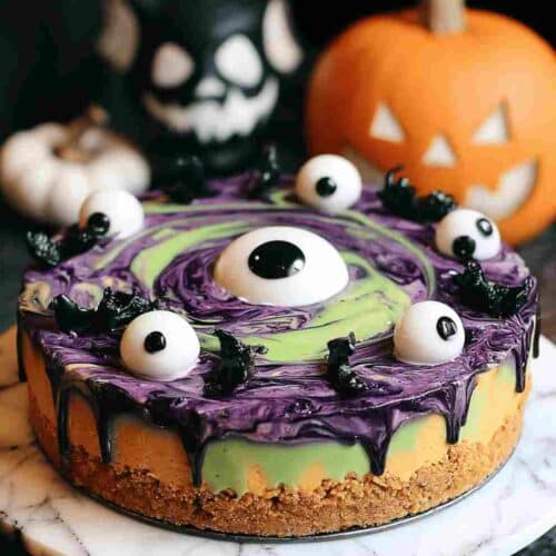 Easy Halloween Cheesecake Recipe Witches’ Brew Swirl Cheesecake