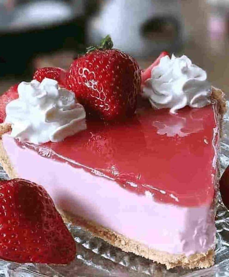Strawberry Cream Cheese Jello Pie Easy No-Bake Dessert