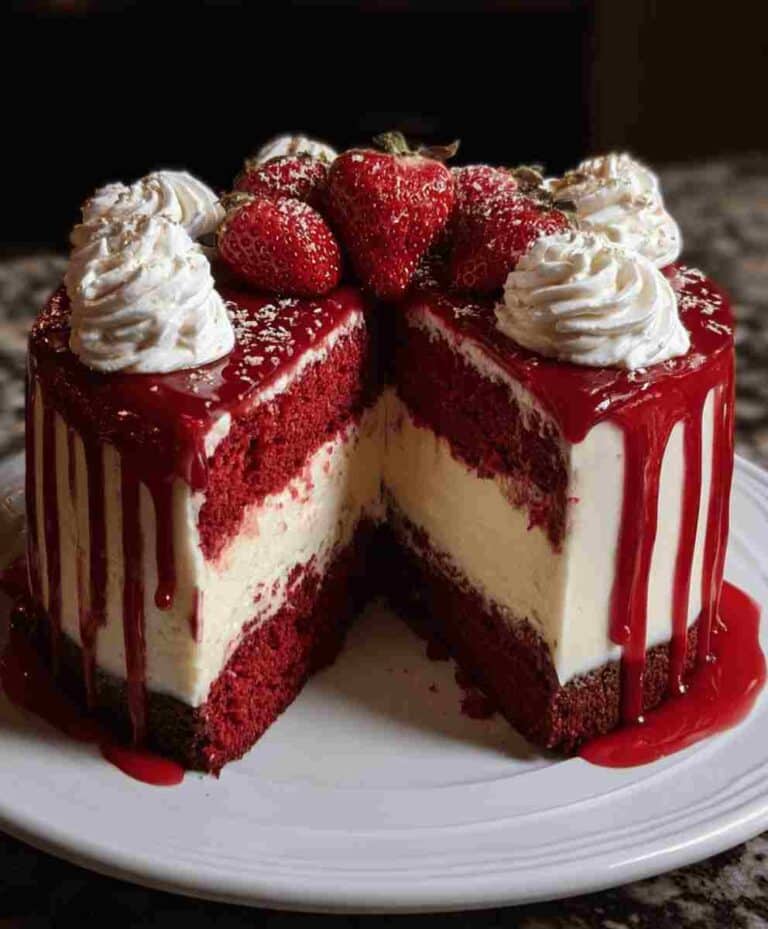 Red Velvet Cheesecake Cake – Easy Special Occasion Dessert
