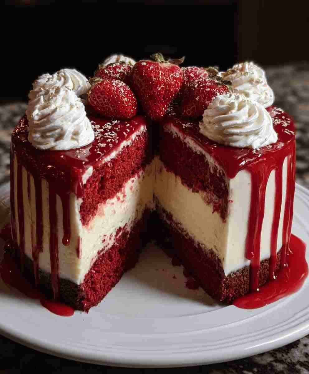 Red Velvet Cheesecake Cake – Easy Special Occasion Dessert