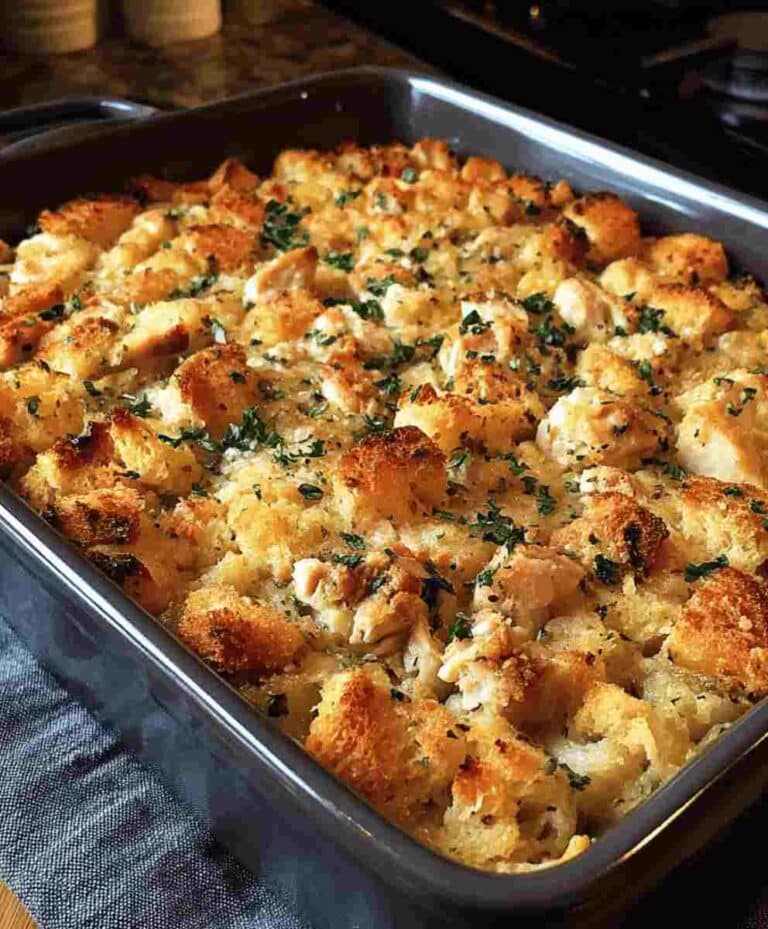 Easy Chicken and Stuffing Casserole