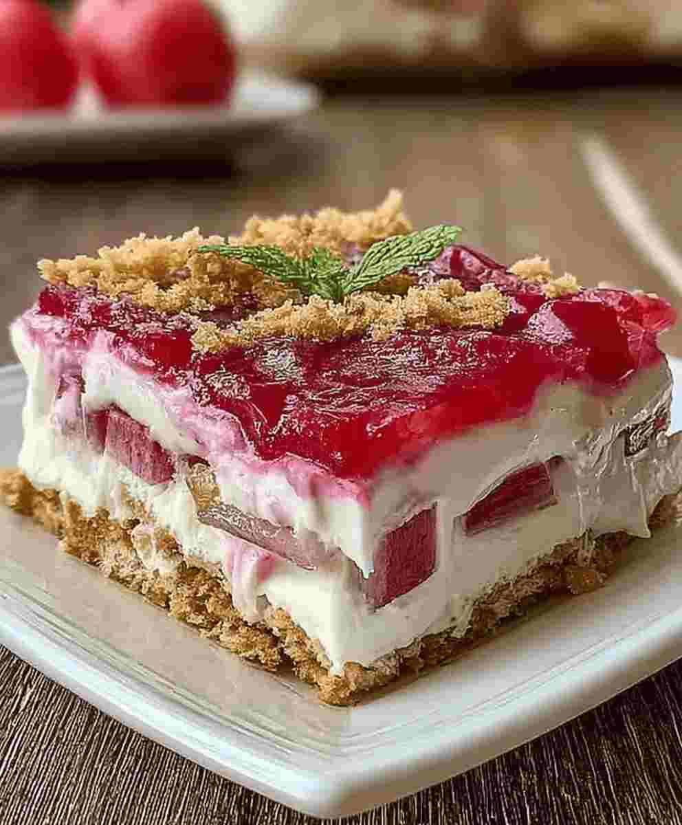 Rhubarb Icebox Cake Easy No-Bake Dessert Recipe