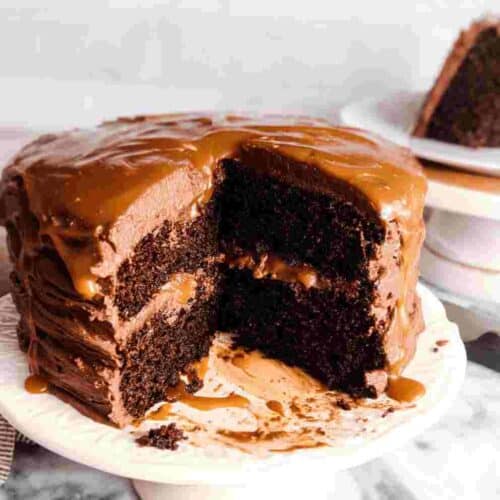 Moist Chocolate Caramel Cake Easy One Bowl Dessert