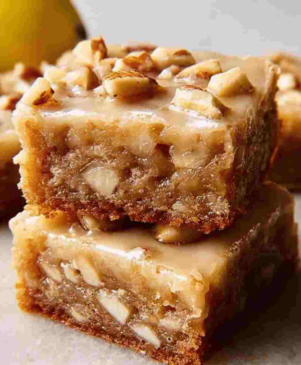 Maple Glazed Apple Blondies Easy Fall Dessert Recipe