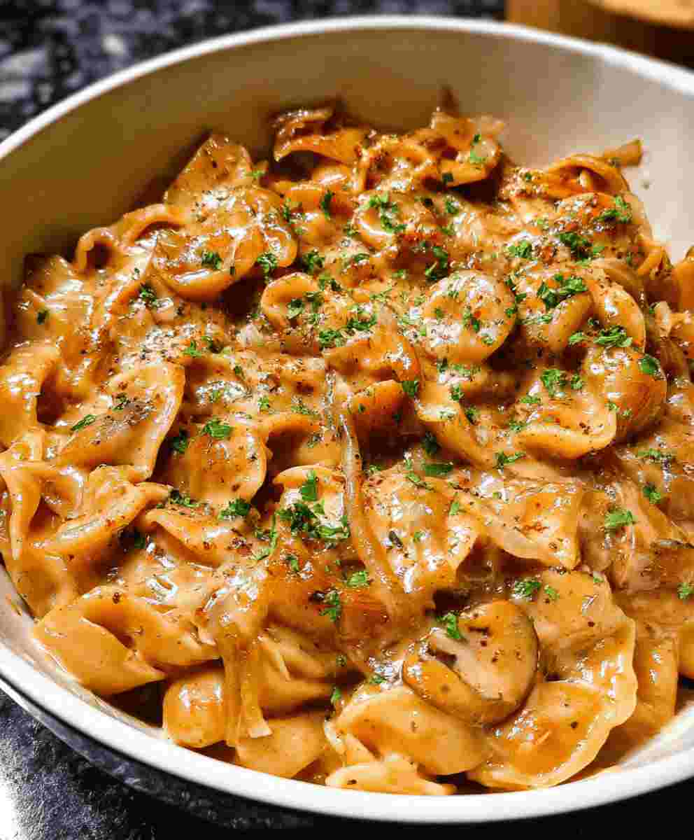 French Onion Pasta Easy Family Dinner Recipe