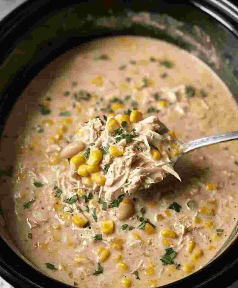 Easy Crockpot White Chicken Chili Creamy Slow Cooker Dinner