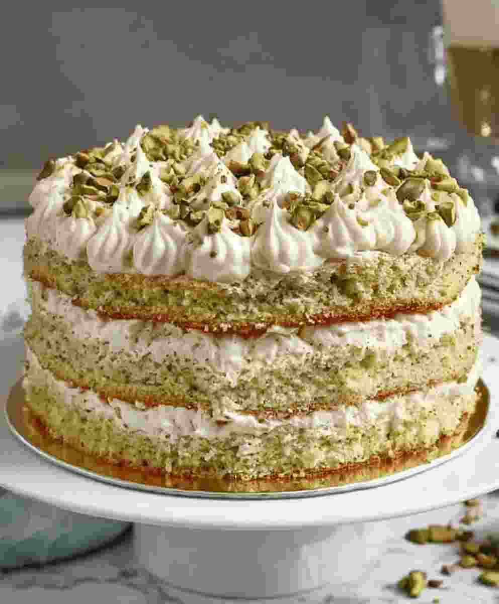 Pistachio Dacquoise Cake: Easy Dessert Recipe for Elegant Occasions