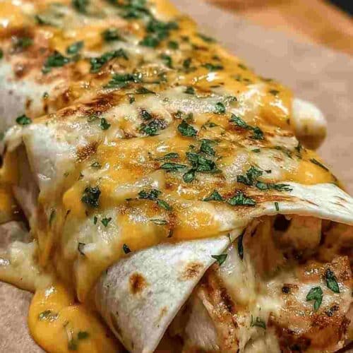 Cheesy Garlic Chicken Wraps Easy Dinner Recipe