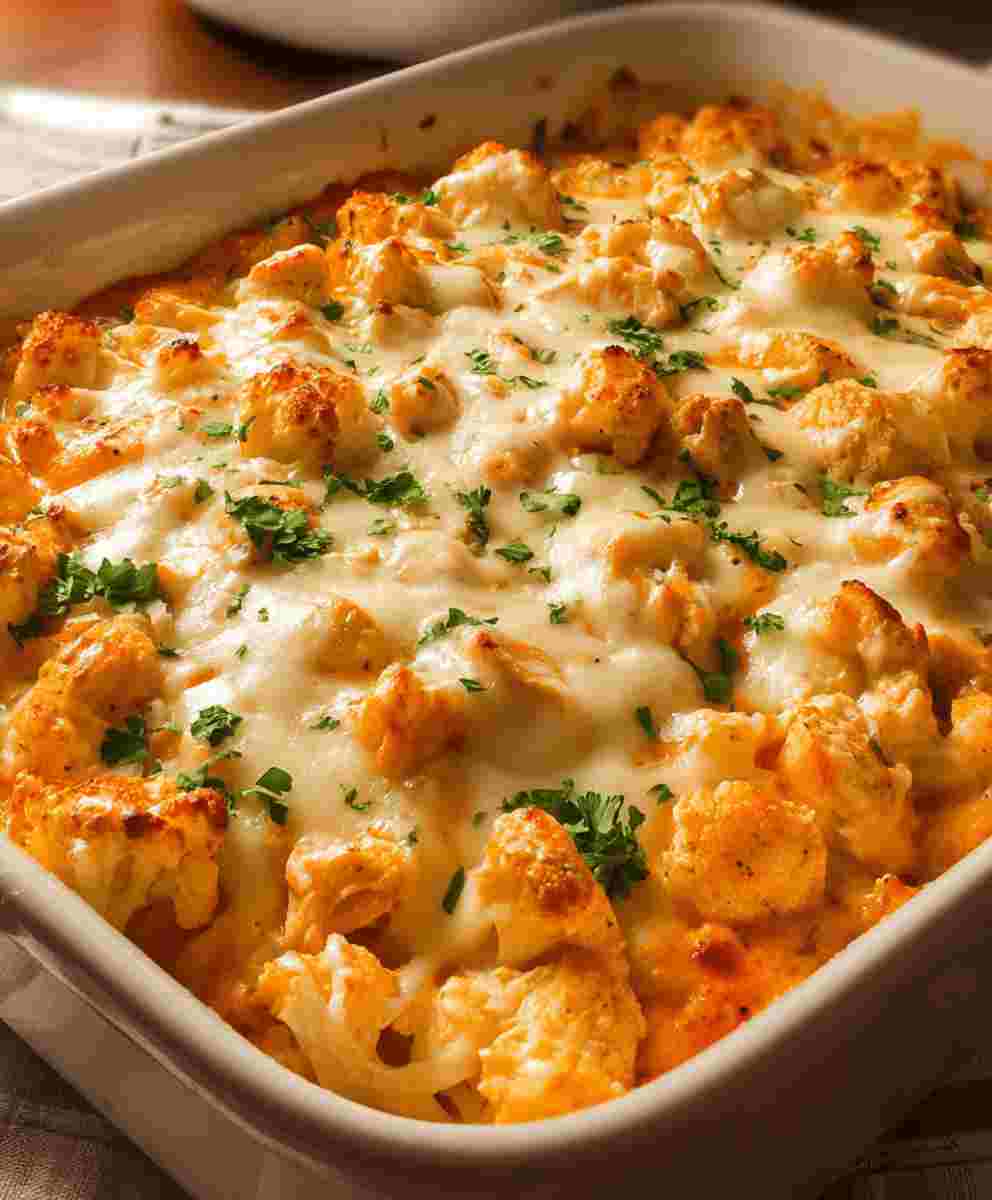 Buffalo Chicken Casserole: Easy Dinner Recipe with Cauliflower