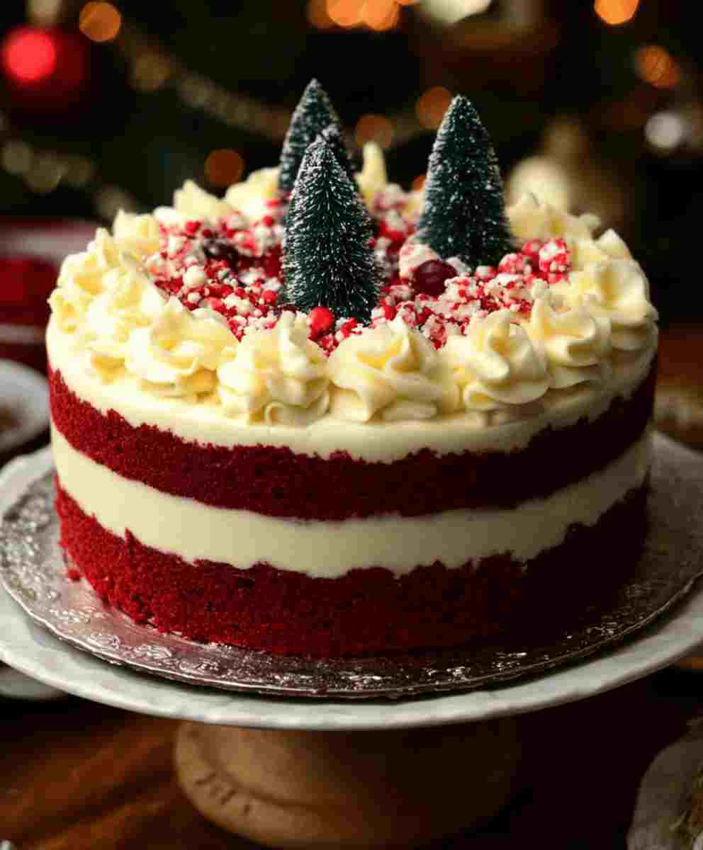 Red Velvet Cheesecake Cake Easy Holiday Dessert Recipe