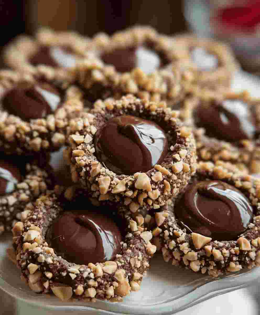 Chocolate Hazelnut Thumbprint Cookies Easy Holiday Dessert Recipe