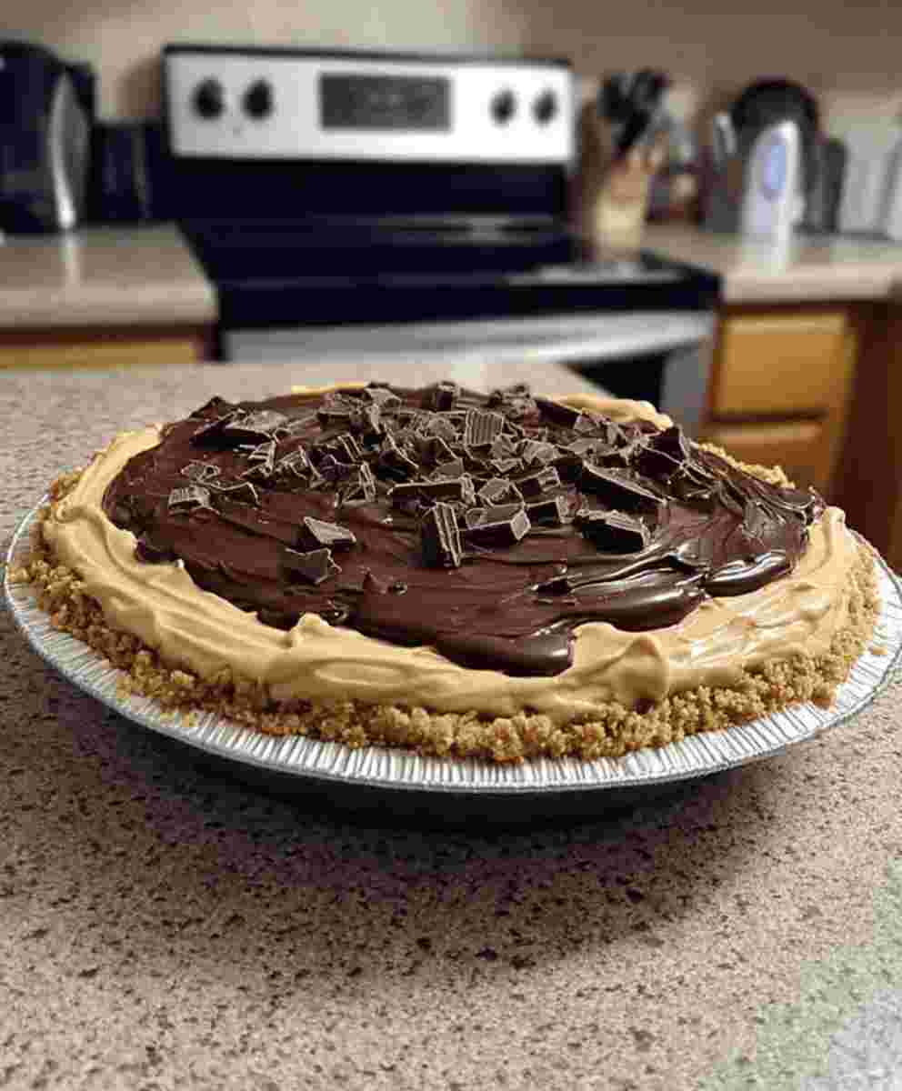 Chocolate Peanut Butter Cream Pie Easy No-Bake Dessert