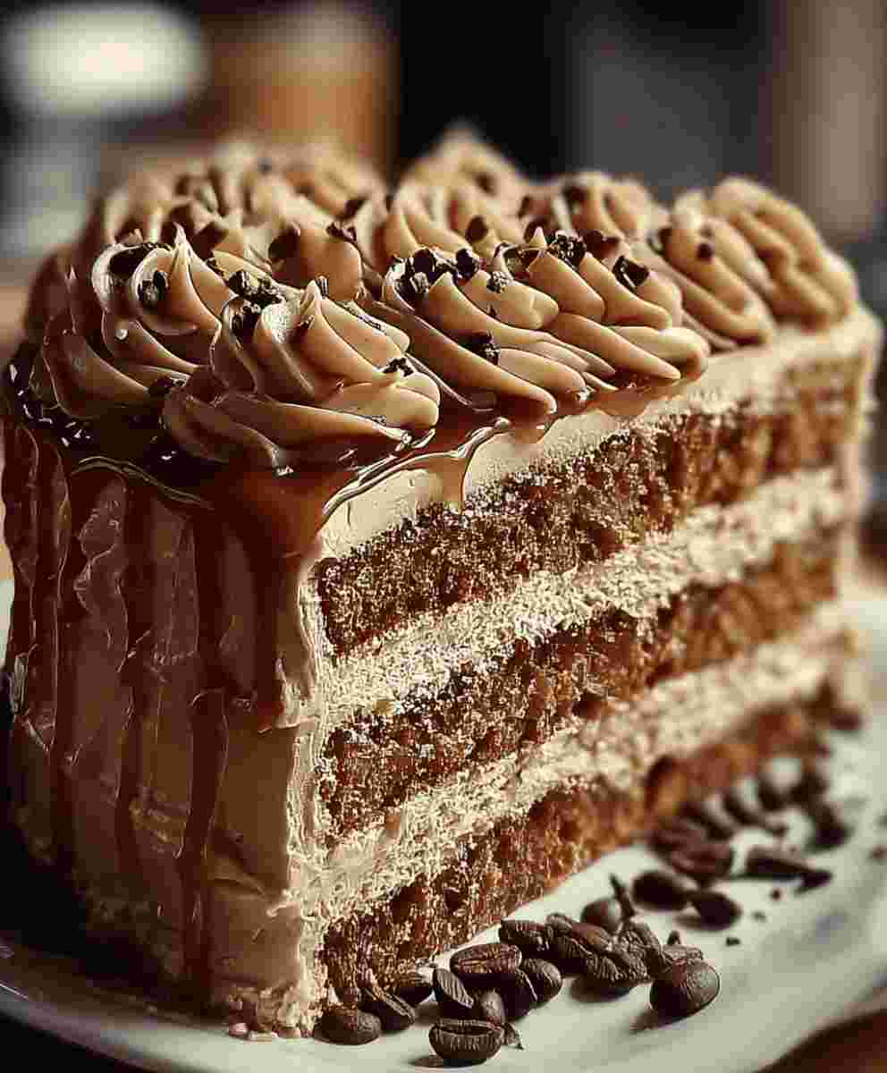 Caramel Coffee Buttercream Cake Easy Family Dessert Recipe