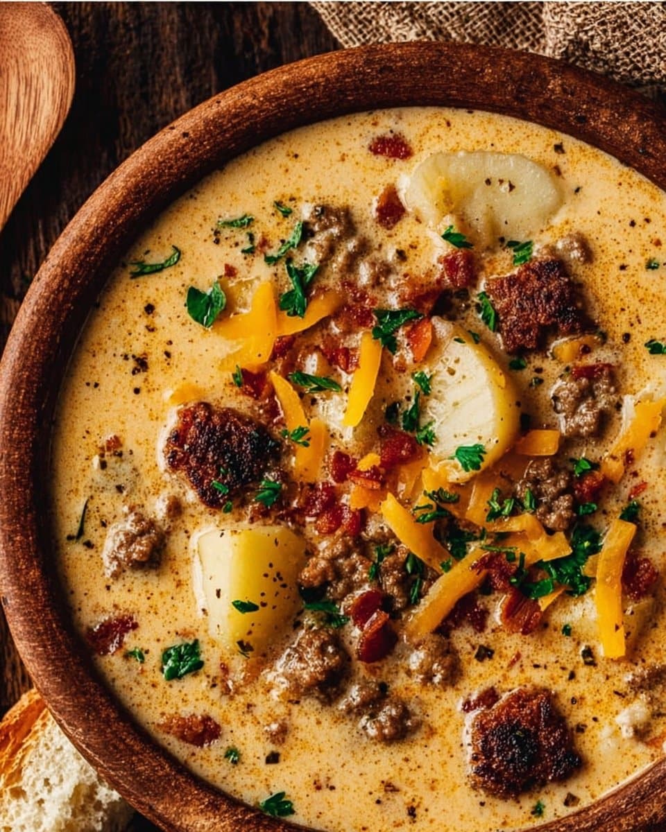 Crockpot Cheeseburger Soup