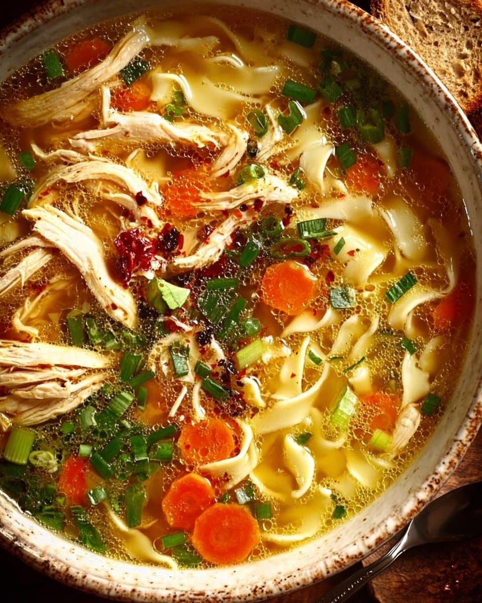 Classic Ginger Garlic Chicken Noodle Soup
