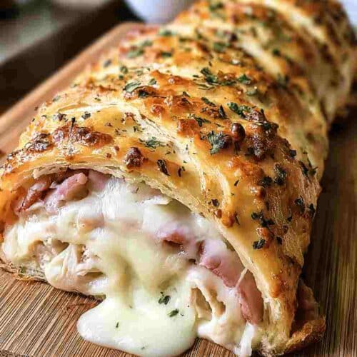 Chicken Cordon Bleu Stromboli Easy Dinner Recipe for Busy Nights