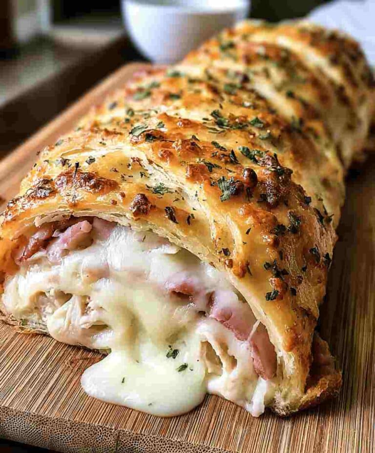 Chicken Cordon Bleu Stromboli Easy Dinner Recipe for Busy Nights