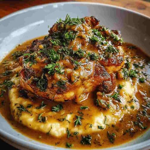 Smothered Chicken Thighs Gravy Easy Family Comfort Food Dinner