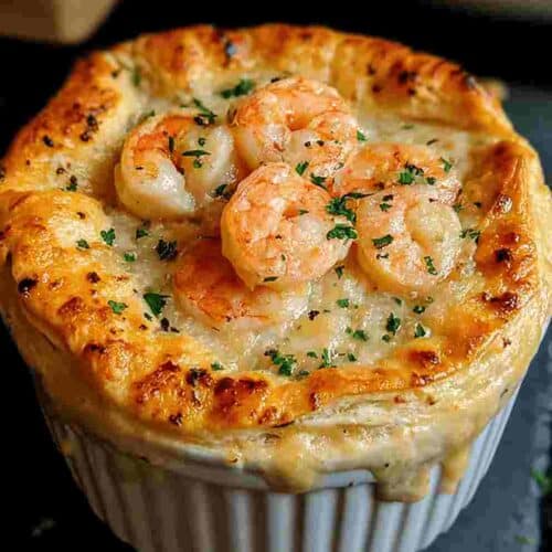 Shrimp and Lobster Pot Pie with Cheddar Bay Biscuits