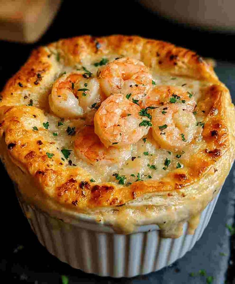 Shrimp and Lobster Pot Pie with Cheddar Bay Biscuits