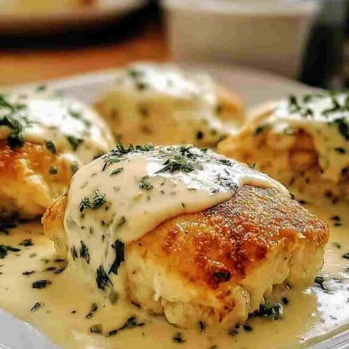 Easy Chicken Pillows Dinner Recipe with Creamy Parmesan Sauce