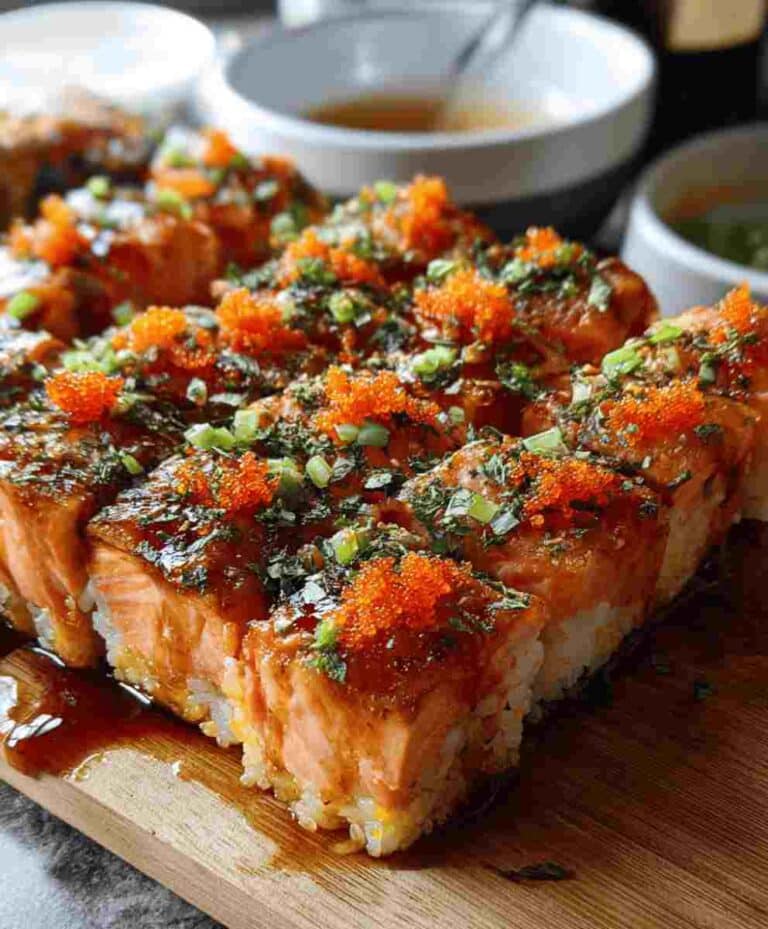 Spicy Salmon Sushi Bake: Easy Dinner Recipe for Busy Nights