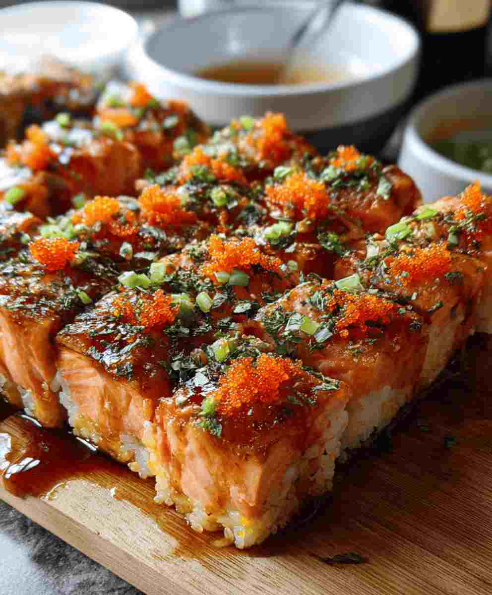 Spicy Salmon Sushi Bake: Easy Dinner Recipe for Busy Nights