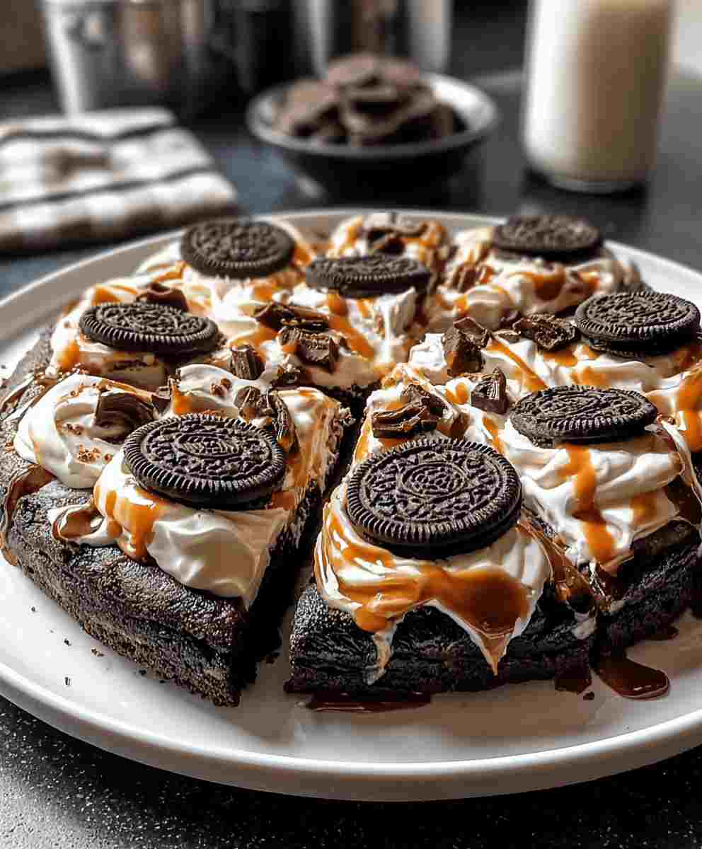 Oreo Fudge Brownie Pizza Easy Dessert Pizza Recipe