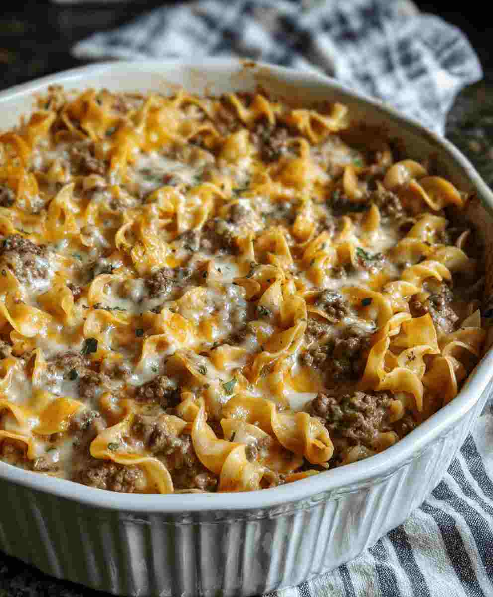 Sour Cream Beef Noodle Casserole Easy Family Comfort Dinner