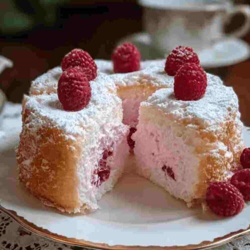 Raspberry Angel Food Cake Easy Dessert Recipe