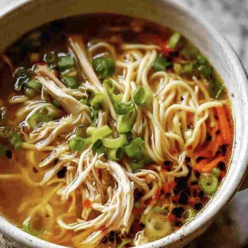 Ginger Scallion Chicken Noodle Soup Easy Dinner Recipe