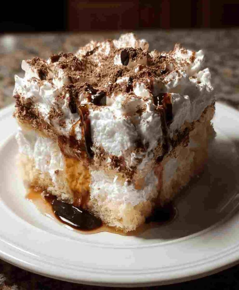 White Russian Poke Cake Easy Dessert Recipe for Family Comfort Food