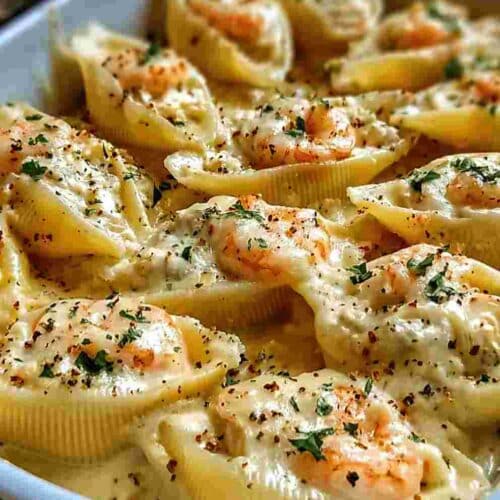 Creamy Seafood Stuffed Shells Easy Dinner Recipe