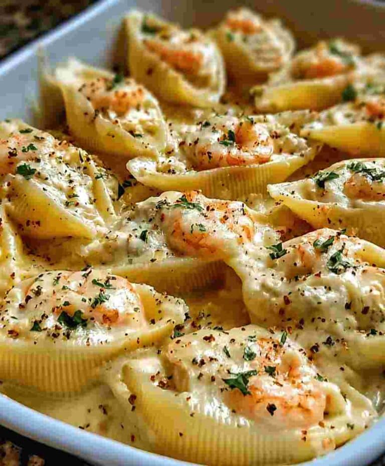 Creamy Seafood Stuffed Shells Easy Dinner Recipe