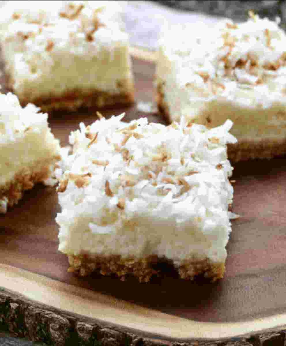 Skinny Coconut Cheesecake Bars Easy Healthy Dessert Recipe