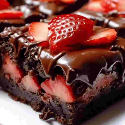 Chocolate Strawberry Brownies Easy Dessert Recipe