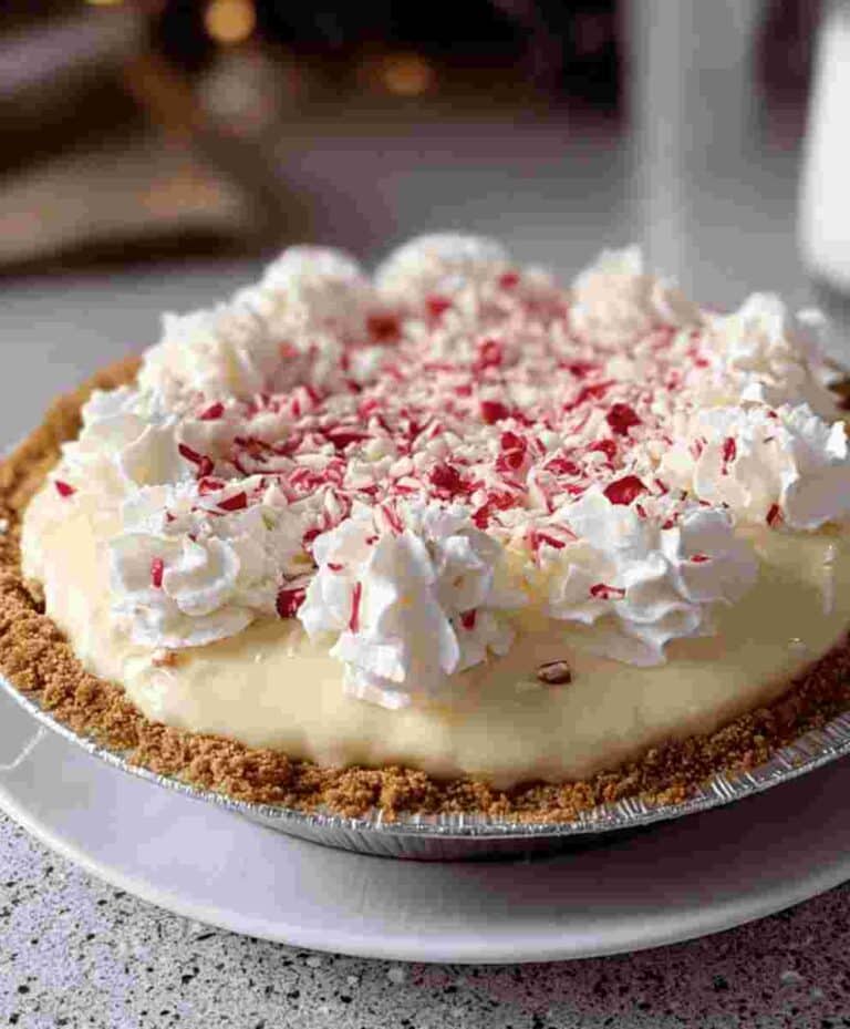 White Chocolate Peppermint Cream Pie Easy Holiday Dessert Recipe