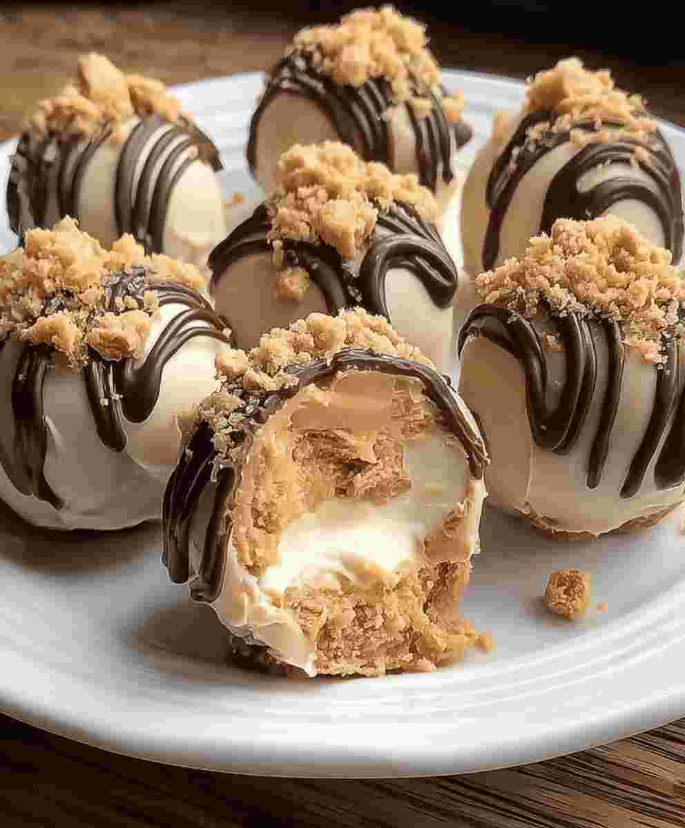 No-Bake Peanut Butter Cheesecake Balls Easy Dessert Recipe
