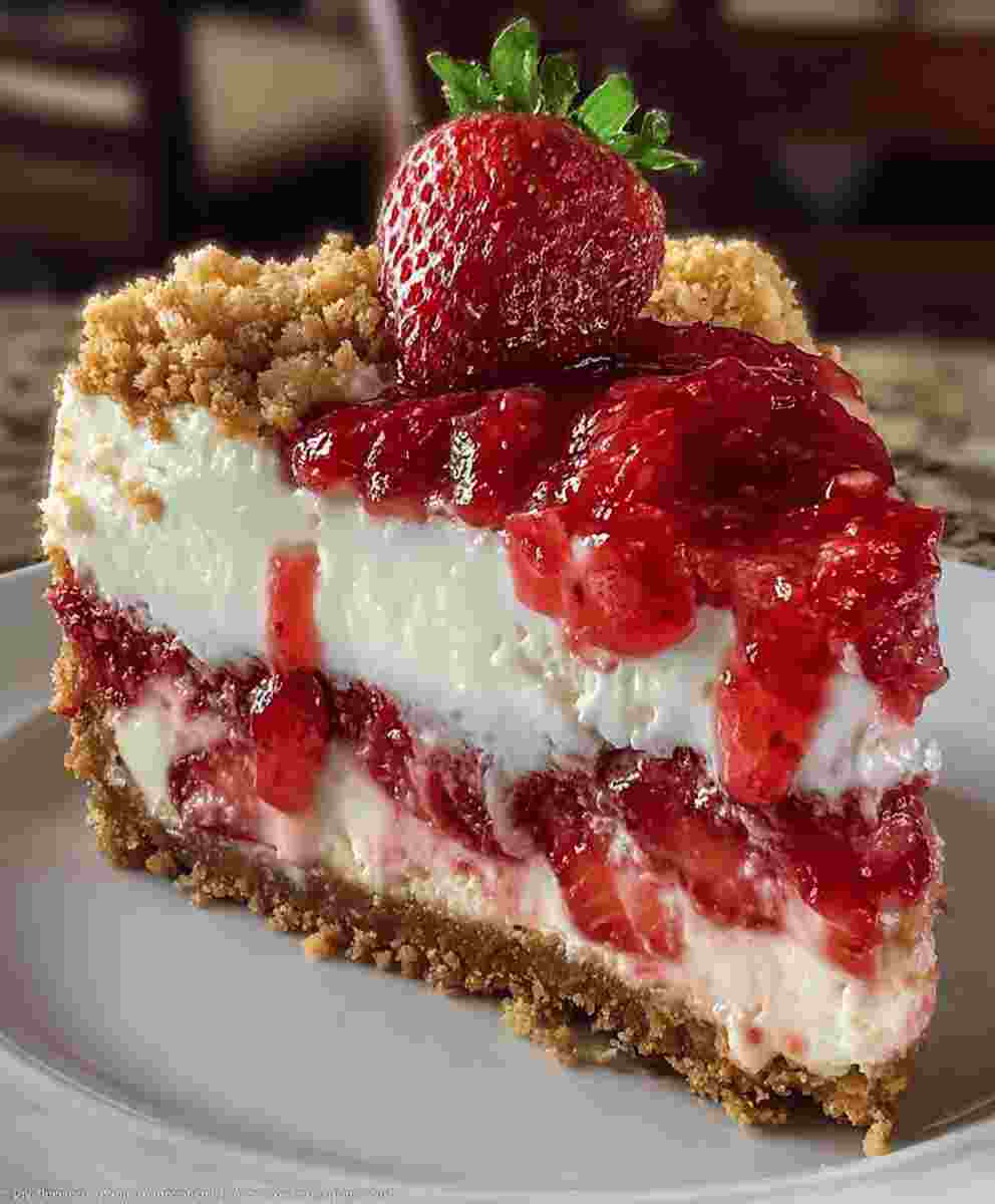 Strawberry Crunch Cheesecake Easy Family Dessert Recipe