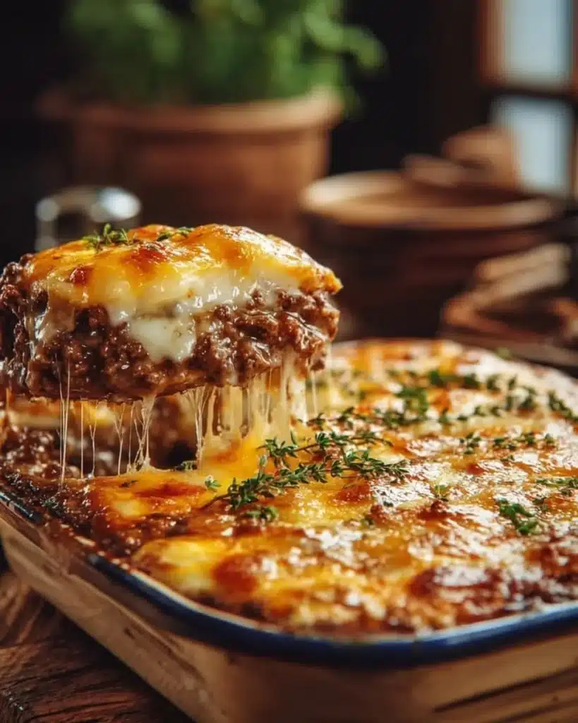 Delicious Cattle Drive Casserole served in a rustic dish