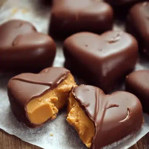 Chocolate Peanut Butter Valentine's Hearts for a sweet romantic treat
