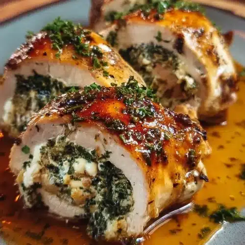 Herbed Ricotta Stuffed Chicken Rolls served on a plate for a cozy dinner