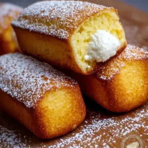 Delicious homemade Twinkies on a rustic table