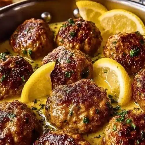 Delicious Greek meatballs served in tangy lemon sauce